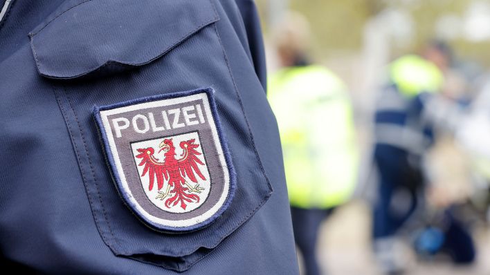 Symbolbild: Wappen der Polizei Brandenburg. (Quelle: dpa/Geisler)