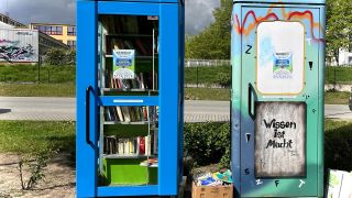 Büchertelefonzelle für Kinder in Frankfurt (Oder). (Quelle: rbb/Stefanie Fiedler)