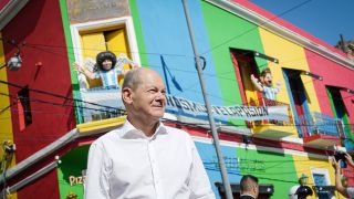 Bundeskanzler Olaf Scholz (SPD) in Argentinien wÃ¤hrend seiner SÃ¼damerika-Reise.