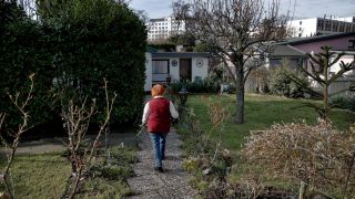 Eine Frau trÃ¤gt verdorrte Zweige in ihrem Schrebergarten in einer Kleingartenanlage nahe der Bornholmer StraÃe in Berlin. (Bild: picture alliance/dpa) 