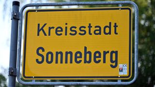 Ortsschild der Stadt Sonneberg (ThÃ¼ringen)