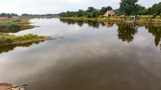 Die Oder in Kostrzyn in Polen