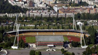 Jahnstadion und Mauerpark aus der Luft