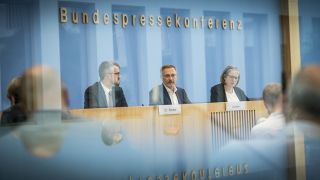 Finanzminister Christian Lindner (FDP) bei der Vorstellung des Regierungsentwurfs fÃ¼r den Bundeshaushalt in der Bundespressekonferenz.