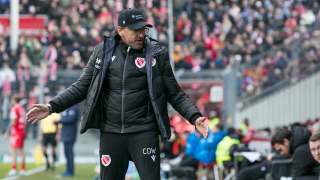 Energie-Cottbus-Trainer Claus-Dieter Wollitz im Stadion